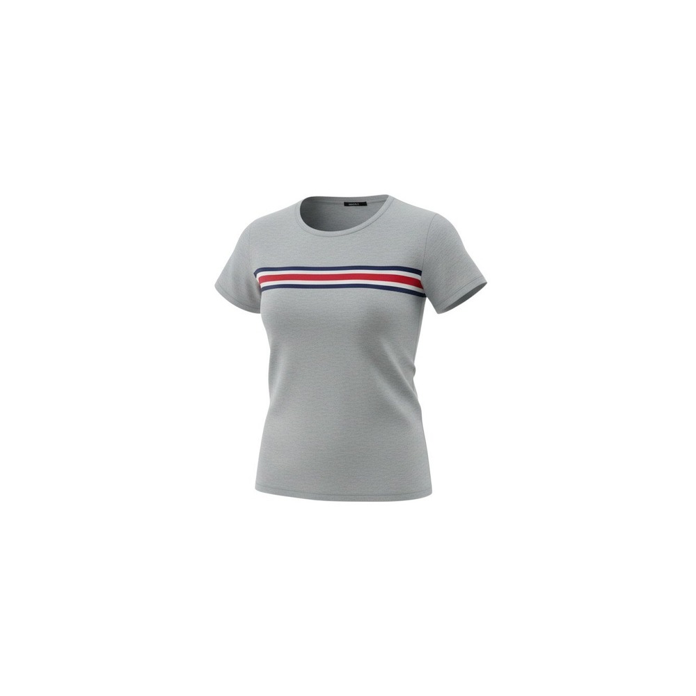 Impulsive T-Shirt Womens Large Gray Short Sleeve Striped Chest Graphic Tee